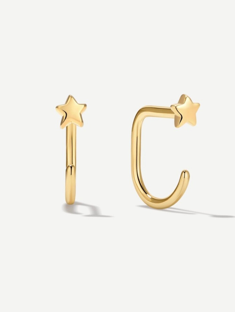 Gold Star Huggie Hoop Earrings - Women Accessories